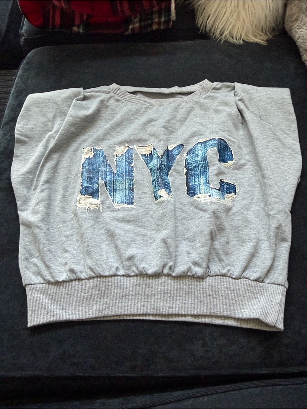 NYC Graphic Crewneck T-shirt in Light Gray